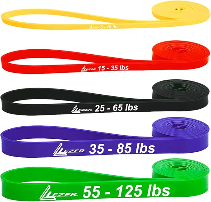 LEZER Resistance Bands - Pull Up Bands for Home Gym Fitness, Stretching, Physical Therapy & Training - Includes Instruction-GravixFit