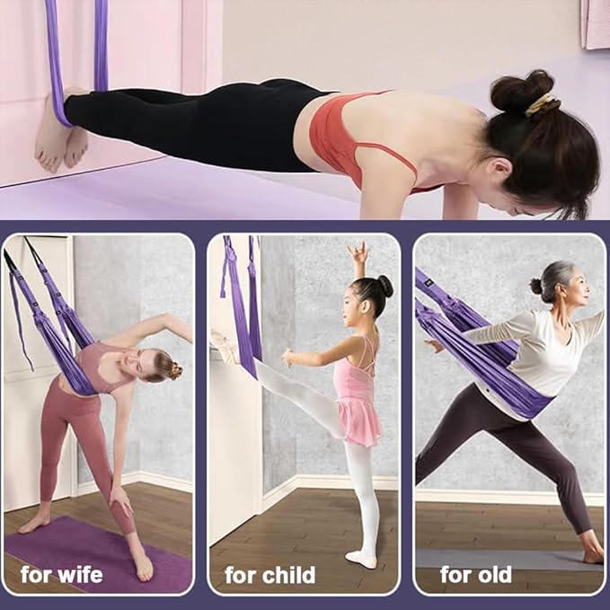 Dance Stretching Equipment - Yoga Strap, Backbend Training Yoga Stretching Rope with Door Anchor, Flexibility Trainer Stretching Equipment Assist Stretch Strap for Fitness Gymnastics Dance Aerial Yoga Ballet-GravixFit