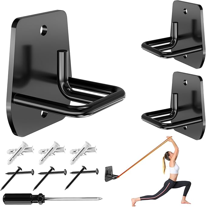 Resistance Band Wall Anchor, Squats Workout Equipment, 3PCS Resistance Band Anchor Mount System, Arm Workout at Home Fitness Equipment, Home Gym Wall Anchor for Strength Training, Physical Therapy-GravixFit