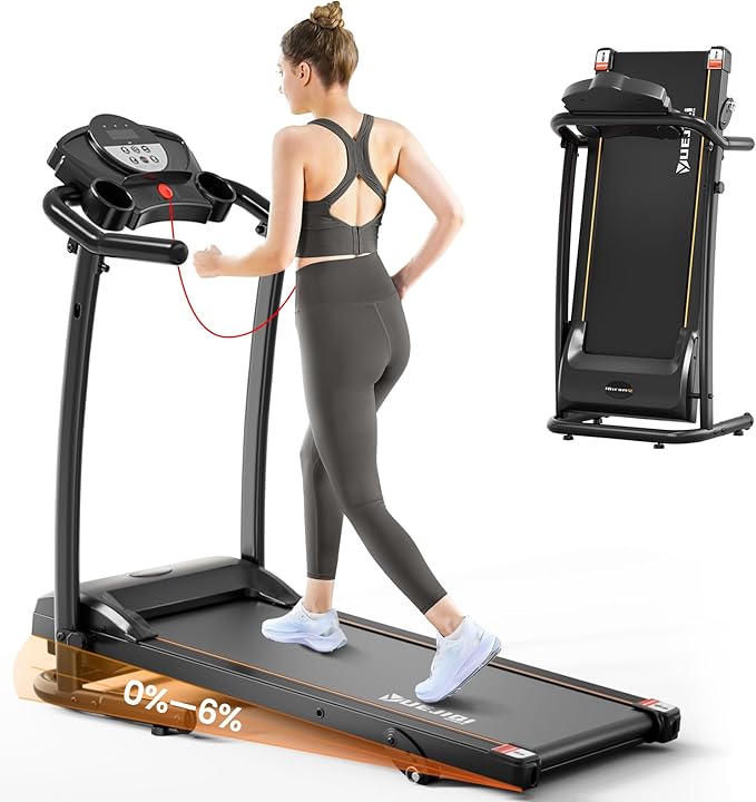 Treadmills for Home, 3.0HP Quiet Brushless Foldable Treadmill with Incline, Small Space Portable Running Walking Machine, 240/300 Lbs Capacity with Cup Holder