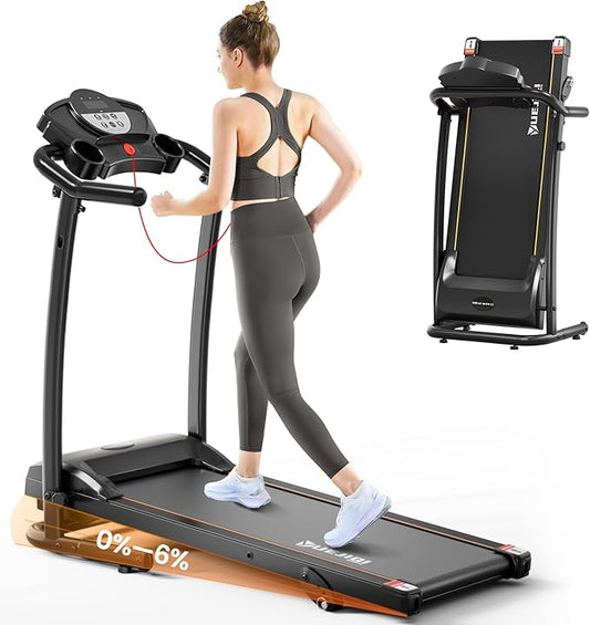 Treadmills for Home, 3.0HP Quiet Brushless Foldable Treadmill with Incline, Small Space Portable Running Walking Machine, 240/300 Lbs Capacity with Cup Holder