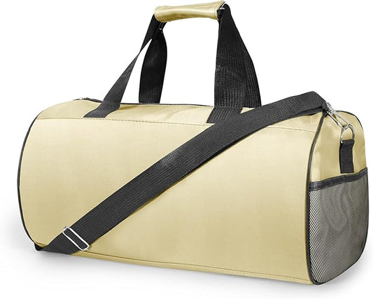 C&F BOGMOST Small Gym Bag for Travel & Duffel - 20 Inch Lightweight Carry On Bag for Men & Women, Mini Duffel Bag,Perfect for Sports, Weekend Trips, and Overnight Stays, Beige-GravixFit
