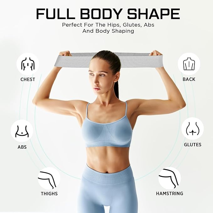 12 Pcs Fabric Resistance Bands for Working Out Booty Workout Stretch Exercise Bands Non Slip for Legs Squat Resistance Loop for Women Men Starter Butt Hip Thigh Fitness-GravixFit