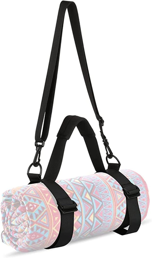 WISDING Yoga Mat Strap, Portable Yoga Mat Sling, Picnic Blanket Strap with Adjustable Shoulder Strap & Handle for Festivals Picnics Camping Motorcycle Bedroll Pilates-GravixFit