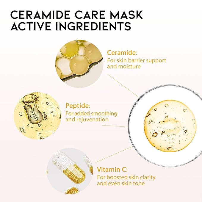 #OOTD Face Mask Korean Skincare for Dry Sensitive Skin | Hydrating, Revitalizing, Calming, Collagen, Ceramide, Cica, Vitamin C Serum Sheet Masks (12EA)-GravixFit