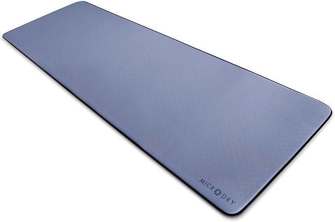 MICRODRY Deluxe Fitness Exercise Yoga Mat for Home & Gym, Extra Thick for High Impact Training, Multi Layered Skid Resistant Surface, Odor Neutralizing with Carrying Strap-GravixFit