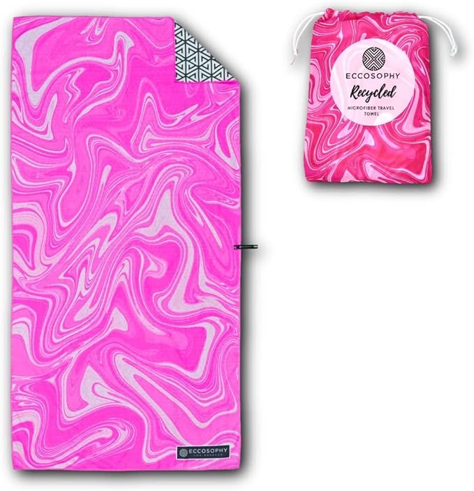 ECCOSOPHY Microfiber Beach Towel - Sand Free Towels are Quick Dry, Light Weight, Super Absorbent - Perfect Pool, Travel, Cruise, Camping Essentials - Oversized Extra Large for Adults 71x35 in-GravixFit