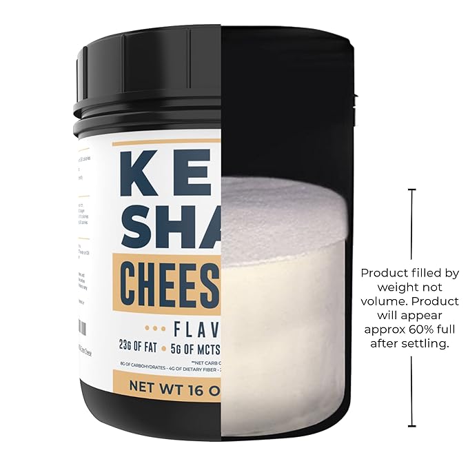 16oz Cheesecake Keto Meal Replacement Shake - Low Carb Keto Protein Powder Mix, High Fat Protein Shake with MCTs from Coconut Oil Powder, Collagen Peptides and Real USA Cream Cheese - 2 Net Carbs-GravixFit
