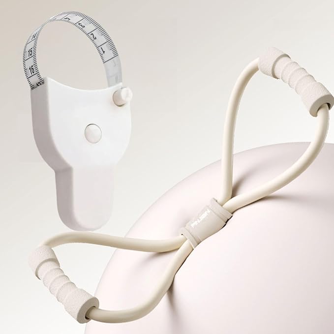 Elastic Fitness Pulling Rope Chest Expander Yoga Rubber Tension Band for Abdomen Arm Leg Stretching Fitness Training+Three Circumference Tape Measure Fitness Circumference Ruler Arm Leg Abdomen Ruler-GravixFit