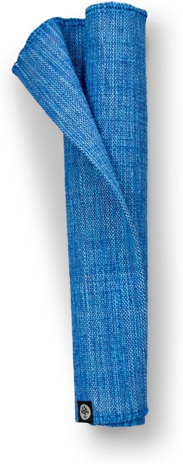 Manduka Shala Yoga Rug 71" - Outdoor Yoga & Meditation | Foldable & Machine Washable | Natural Cotton | Handmade | 71 x 26 inches | Flaneur Blue-GravixFit