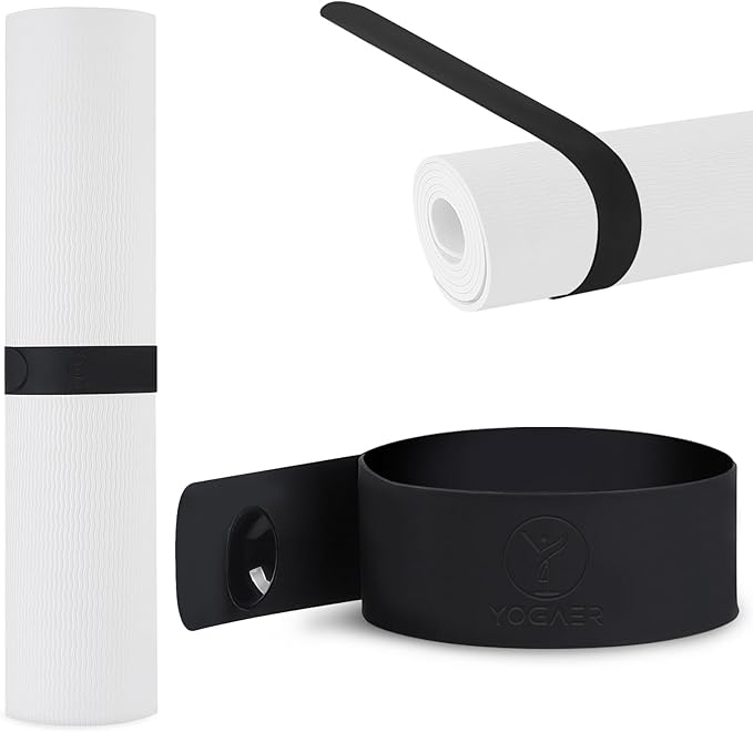 25" Yoga Mat Strap | Slap Band Holder for Carrying and Storage Mats | Rolled Scrunchie Yoga Essential Accessory-GravixFit