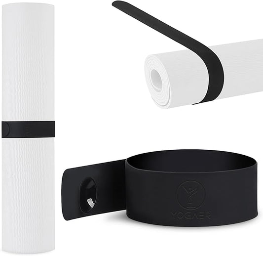 25" Yoga Mat Strap | Slap Band Holder for Carrying and Storage Mats | Rolled Scrunchie Yoga Essential Accessory-GravixFit
