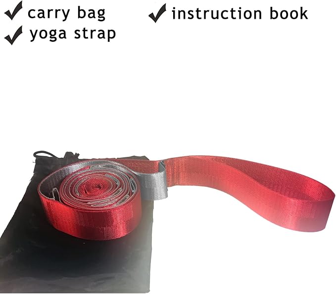 SANKUU Yoga Straps Stretching Strap with 12 Loops Workout Poster, Straps for Stretching Physical Therapy Equipment Long Stretch Out Bands for Exercise, Pilates and Gymnastics for Women Men-GravixFit