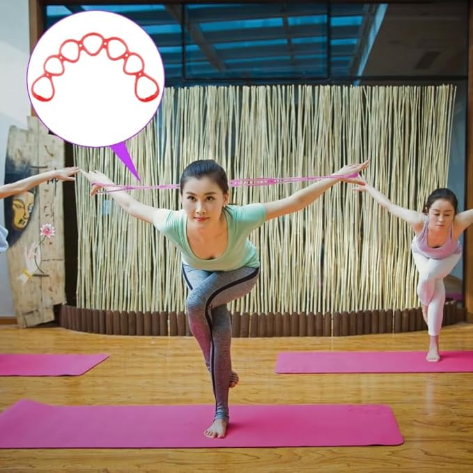 7 Ring Stretch Resistance Exercise Band, BetterJonny Workout Bands Yoga Stretching，Foot, Leg and Arm Exerciser for Home or Fitness Center Workout Walking Exercise-GravixFit