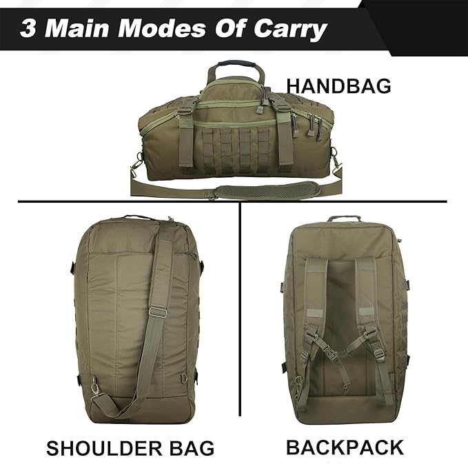 3 In 1 Military Backpack Travel Duffle Bag for Weekender Gym Traveling Workout Deployment-GravixFit