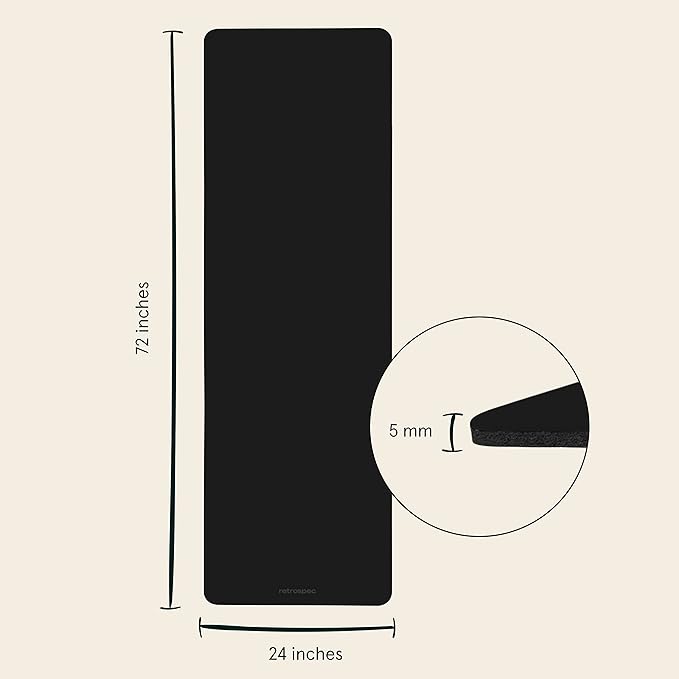 Retrospec Laguna 5mm Yoga Mat - Fitness Mat for Women, Men & Children, Slip-Resistant and Moisture Absorbing Exercise Mat for Home, Pilates, Yoga and Floor Workouts-GravixFit