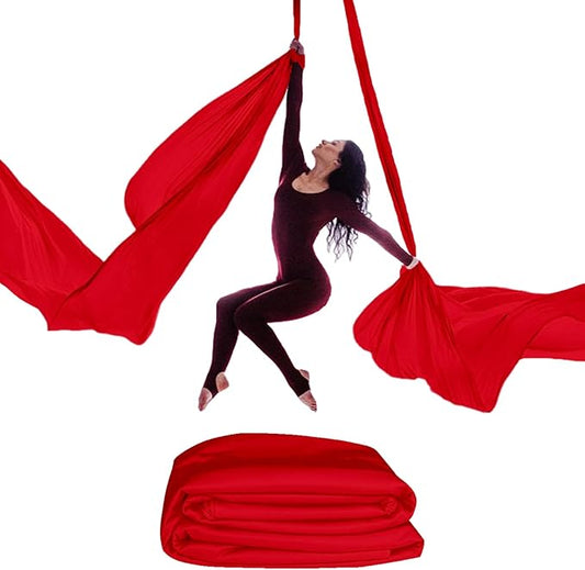 15/25 Yards Aerial Silk Professional Indoor Aerial Yoga Hammock Fabric Outdoor Fitness Silk for Dance, Circus Training, Home Gym-GravixFit