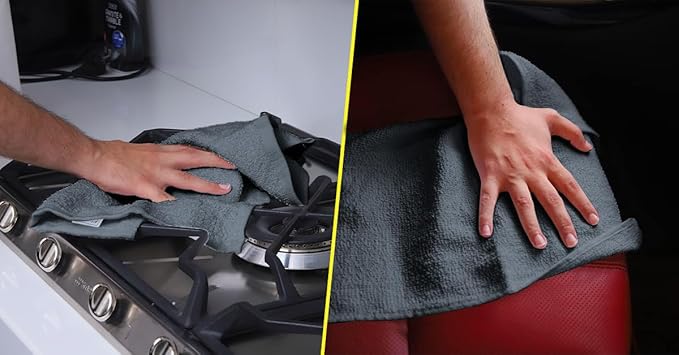 Avalon Towels Terry Bar Mop Towels (Value Pack of 60) Size 14"x17" – Absorbent and Durable, Multipurpose Cleaning Rags, Cotton Cleaning Cloths, Terry Cloth Rags, Reusable Shop Rag (Grey)-GravixFit