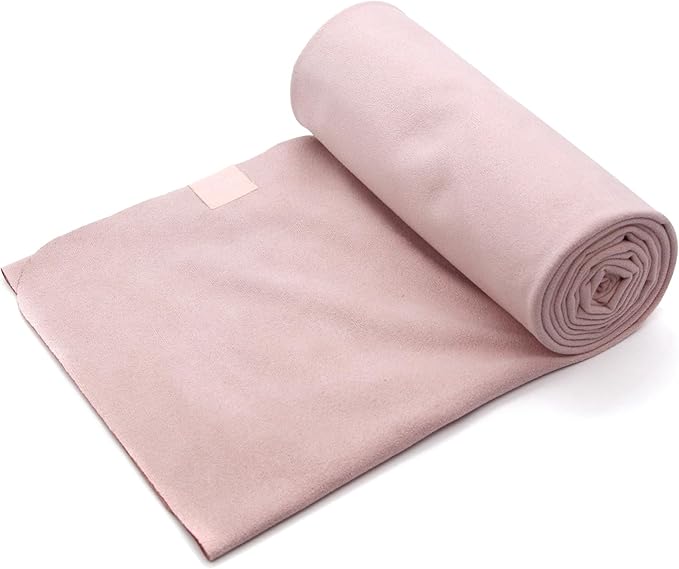 Eunzel Hot Yoga Towel, Super Absorbent Yoga Mat Towel Soft Suede Microfiber Non-Slip Towel for Bikram Pilates and Yoga Mats 72" x 26.5", Pink-GravixFit