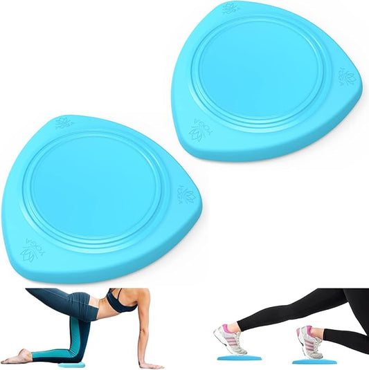 LEZER 2 IN 1 Yoga Knee Pad Slider, Core Gliding Disc, Extra Thick Yoga Mat, Cushion, Wrist Support, Exercise, Home Gym Workout Equipment, Honeycomb Structure, Set of 2-GravixFit