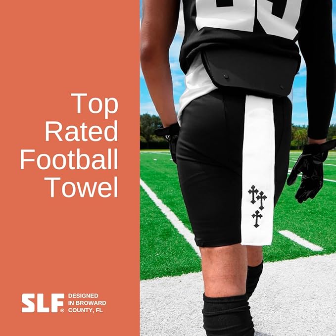SLEEFS White Gothic Cross Thin Football Towel-GravixFit