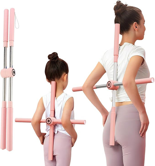 Yoga Stick, Posture Correction Stick for Women and Men, Relieve Back Pain, Upper and Lower Back Stretchers and Straighteners, 24.4-36.2 Inch Stretching Stick Neck Hump Corrector-GravixFit