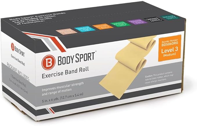 BodySport® Exercise Band, 5 in. x 6 yd. - Professional Resistance Bands for Home Fitness & Gym Exercises - Workout & Rehab Equipment-GravixFit