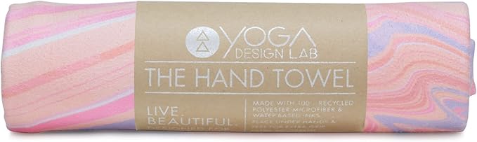 Yoga Design LAB | The Hand Towel | Premium Non Slip Hand Towel | Designed in Bali | Colorful Eco Printed + Quick Dry + Soft | Hot Yoga, Bikram, Ashtanga, Sport, Barre, Travel (Pearl)-GravixFit