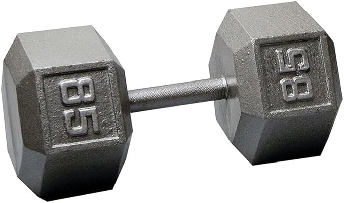 Body-Solid Cast Iron Hexagon Dumbbell, Hand Weights For Men and Women, Weight Dumbbells for Strength Training, Body Building Home Gym Training Gear