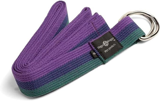 Hugger Mugger D-Ring Cotton Yoga Strap - Super Strong Cotton, Metal D-Ring Buckle, Multiple Lengths Available-GravixFit