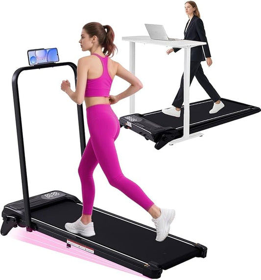 Electric Walking Pad Treadmill with Adjustable Incline and Handle Bar, 3.5HP Small PortableTreadmills for Home Office Small, 4 in 1 Folding Foldable Treadmill with Handles, 0.6-7.6MPH, 350LBS-GravixFit