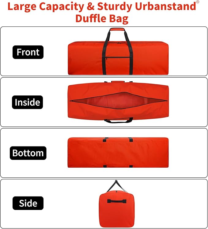 52 Inch Large Duffle Bag for Travel Camping Sport Equipment Storage Bag with 2-way Lockable Zippers Orange-GravixFit