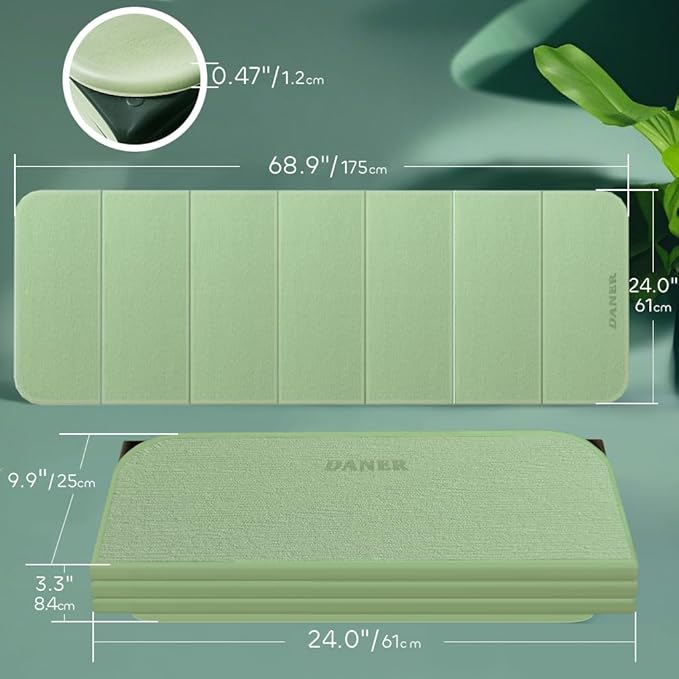 Foldable Yoga Mat 12mm Extra Thick Joint Protection,Portable Design for Travel/Pilates/Board/Camping,Environmental Sports Mat Non-Slip Gym Mat,Odorless POE Material-GravixFit