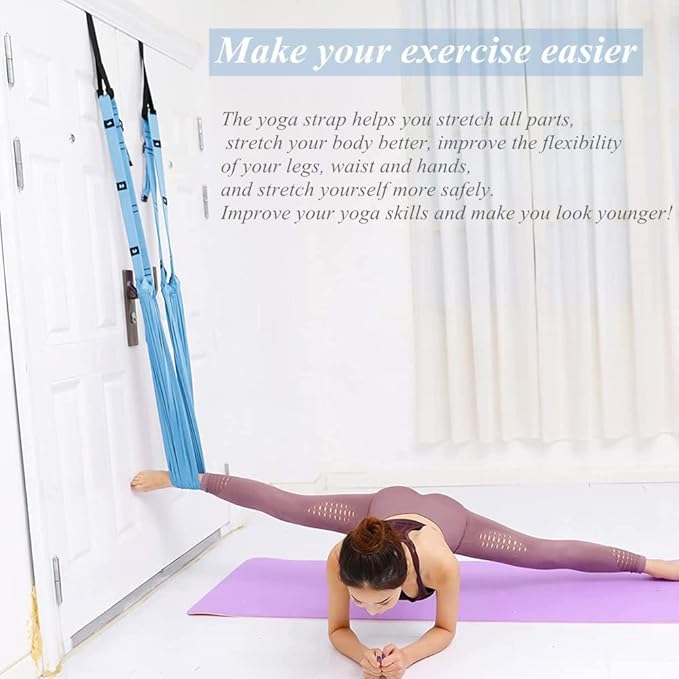 TOCO FREIDO Waist Back Leg Stretch Strap/Yoga Fitness Band, Leg Stretching Assist Trainer, Yoga Stretcher, Back Bend Split Inversion Strap for Fitness, Dance, Ballet, Gymnastics-GravixFit