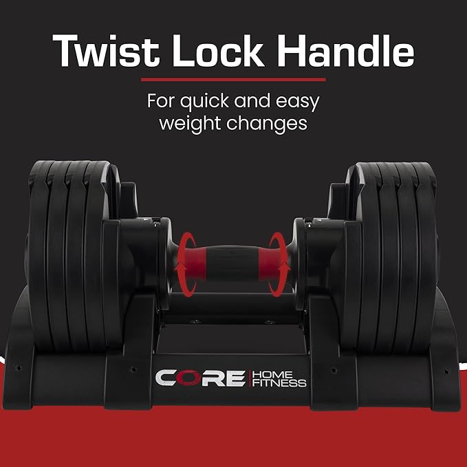 Core Fitness® Adjustable Dumbbell Weight Set by Affordable Dumbbells-GravixFit