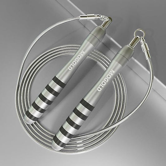 Speed Jump Rope with Weights - Interchangeable 2mm & 5mm Dual Cables Fast-Clip System for CrossFit, Double Unders, HIIT - Adjustable 9.8-10ft Speed Rope for Men/Women/Kids Home Gym