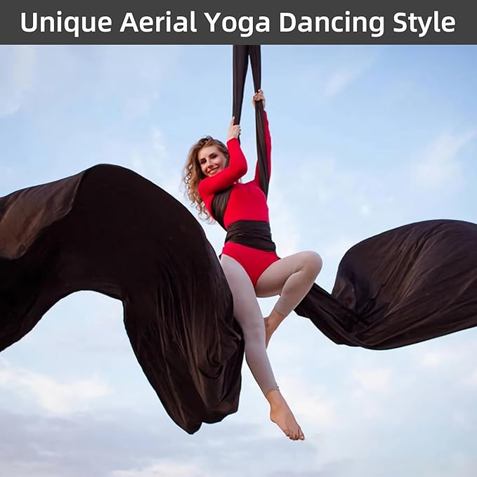 PRIOR FITNESS Aerial Silks Kit Colorful 9/15/20 Yards 40D Nylon Fabric Hammock Set With Hardware & Guide for All Levels Of Aerial Yoga Practice and Acrobatic Flying For Adults Aerial silk-GravixFit