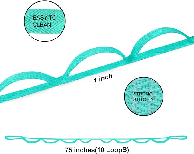 Premium Durable Stretch Straps with Loops, Stretching Strap for Physical Therapy, Multi-Loop Yoga Strap Fitness Exercise Strap for Yoga, Pilates, Dance, Flexibility&Exercise-GravixFit