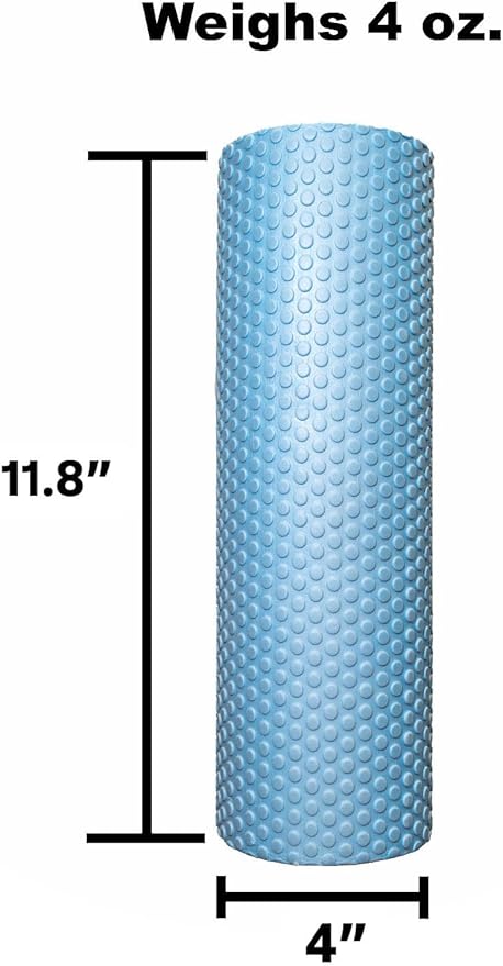 11.8 Inch Medium Density Foam Massage Roller - Light Blue Trigger Point Massage Roller for Deep Tissue Excercise, Massage and Recovery by GolgiStim-GravixFit