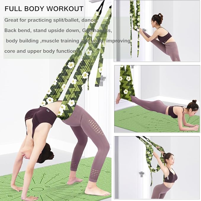 TOCO FREIDO Waist Back Leg Stretch Strap/Yoga Fitness Band, Leg Stretching Assist Trainer, Yoga Stretcher, Back Bend Split Inversion Strap for Fitness, Dance, Ballet, Gymnastics-GravixFit