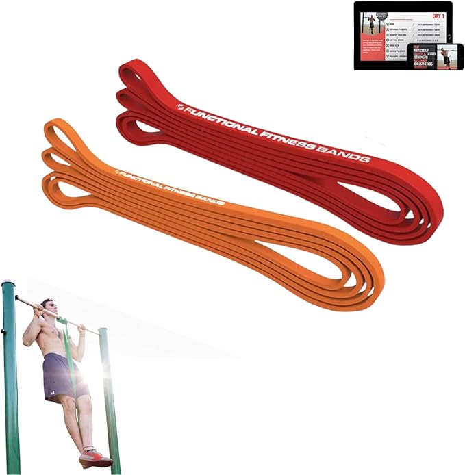 Pull Up Assist Bands Set by Functional Fitness. Heavy Duty Resistance and Assistance Training Band-GravixFit