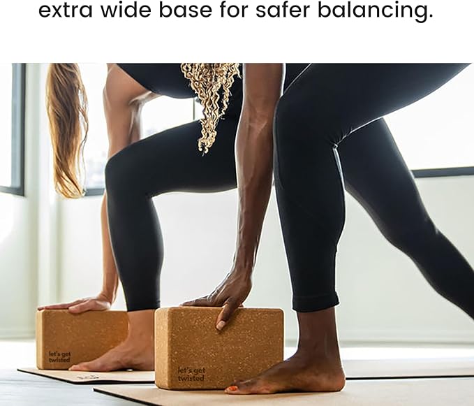 Premium Cork Yoga Blocks - Extra Large Yoga Block 2-Pack or Extra Tall 1-Pack for Inflexible Yogis | Natural, High-Density Cork for Superior Support & Stability | Optional Yoga Strap & Gift Box-GravixFit