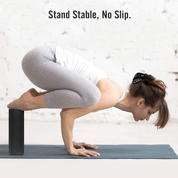 Gaiam Yoga Block - Supportive Latex-Free Eva Foam - Soft Non-Slip Surface with Beveled Edges for Yoga, Pilates, Meditation - Yoga Accessories for Stability, Balance, Deepen Stretches-GravixFit