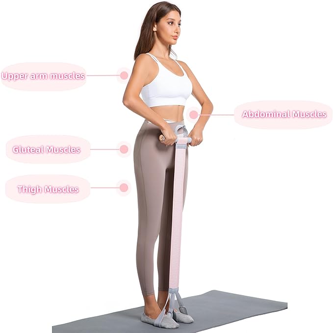 Multifunctional Tension Rope Set – Sit-Up Assistance, Knitted Fitness Equipment for Abdominal/Waist/Arm/Leg Stretching & Weight Loss Training，Gift a 90 Pound Knitted Resistance Strap-GravixFit