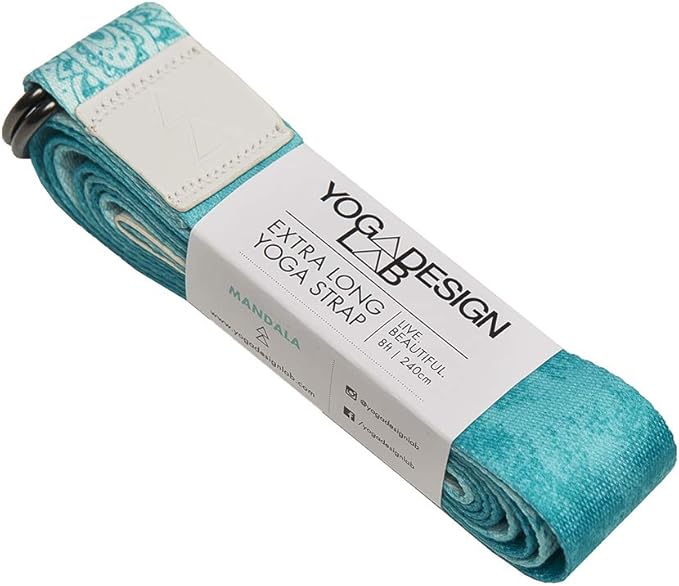 yogadesignlab YOGA DESIGN LAB | The Yoga Strap | Luxurious, Extra Long, Super Soft, Eco Printed | Studio Quality, Adjustable | Safely Stretch Further and Hold Longer | 8 ft Long-GravixFit