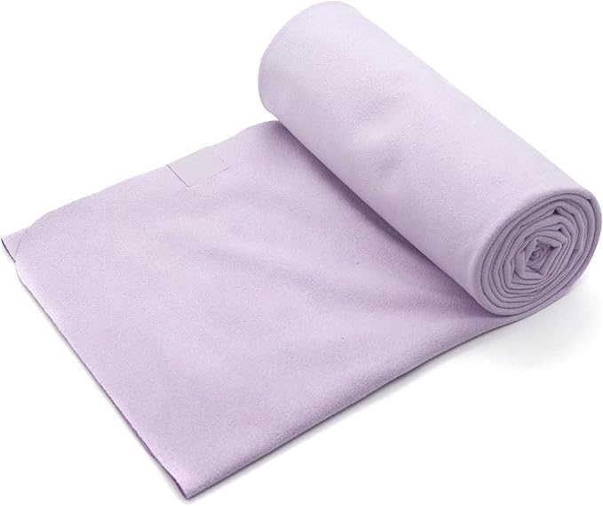 Eunzel Hot Yoga Towel, Super Absorbent Yoga Mat Towel Soft Suede Microfiber Non-Slip Towel for Bikram Pilates and Yoga Mats 72" x 26.5", Taro Purple-GravixFit
