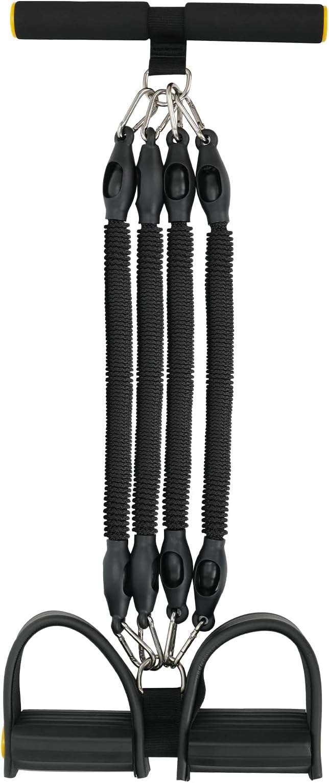 Multifunction Tension Rope, 2 Tubes Stretch Yoga Pedal Tension Strap, Adjustable Resistance, Tension Rope Fitness Equipment-GravixFit