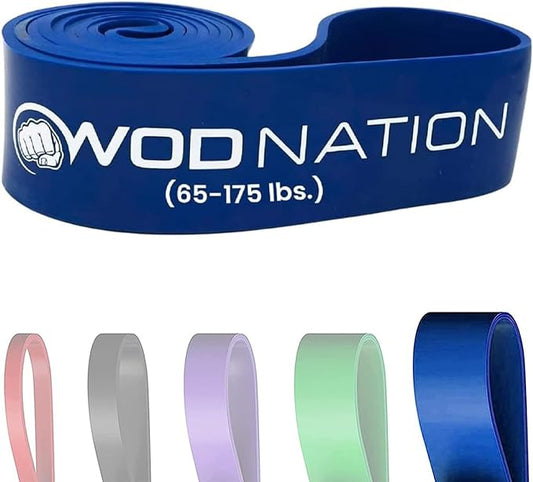 WOD Nation Pull Up Assistance Bands (10-175lbs Band) - Best for Pullup Assist, Chin Ups, Resistance Bands Exercise, Stretch, Mobility Work & Serious Fitness - 41 inch Straps-GravixFit