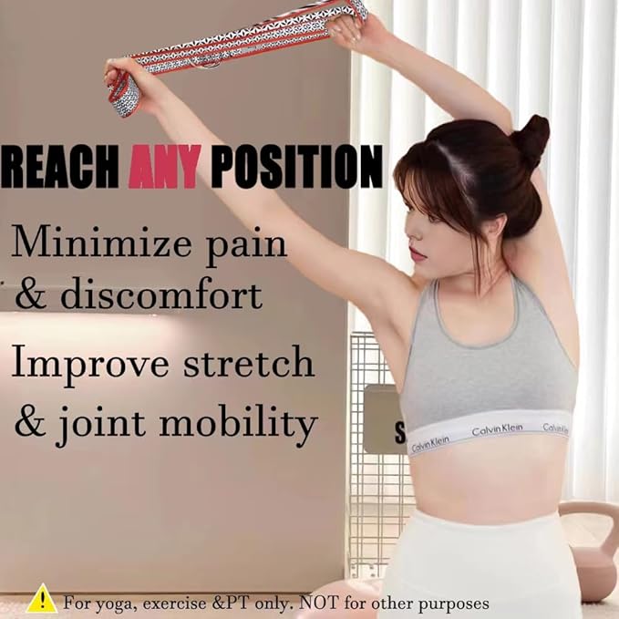 Yoga Exercise Adjustable Straps 8FT with Durable D-Ring for Pilates & Gym Workouts | Hold Poses, Stretch, Improve Flexibility & Maintain Balance-GravixFit