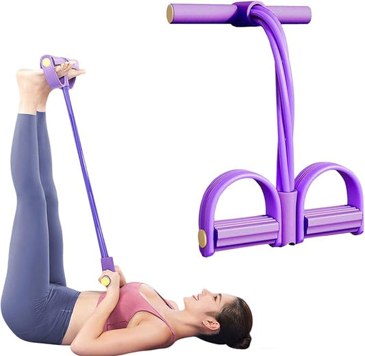 2025 Upgrade Multifunction Tension Rope or Exercise Sit Up Exercise Equipment,Pedal Ankle Puller,Bands-6 Tube Pedal Ankle Puller for Women Men-GravixFit